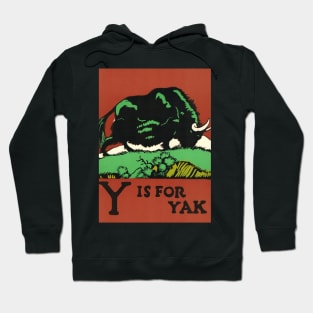 Y is for Yak:  ABC Designed and Cut on Wood by CB Falls Photographic Print Hoodie